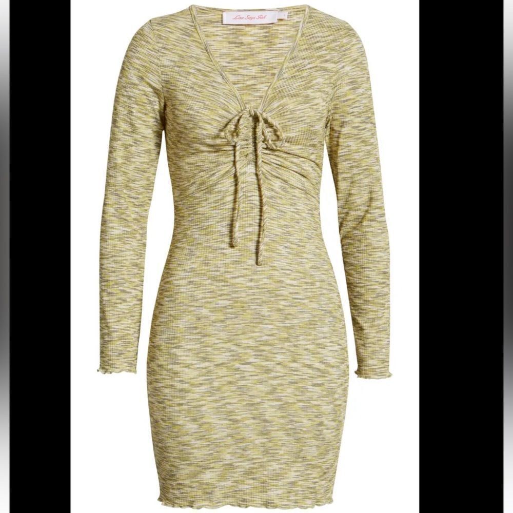 Lisa Says Gah Lotta Ribbed Space Dye Honeydew Dress NWT